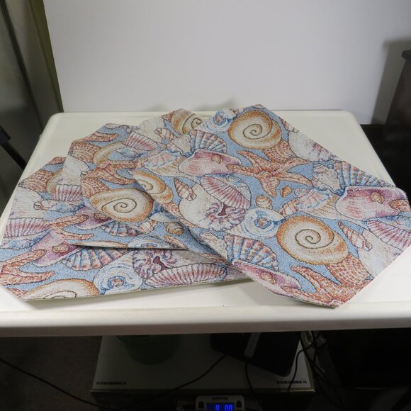 Sea Shell Tapestry (4) Placemats (stiff) 17" x 12"  (Realistic) - Picture 1 of 6